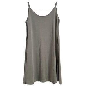 Altar Houseline Olive Green Ribbed Tank Mini Dress M Made In The USA Boho Casual